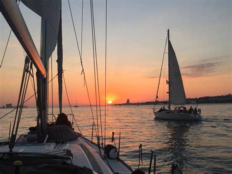 Sailing Tagus River Sunset