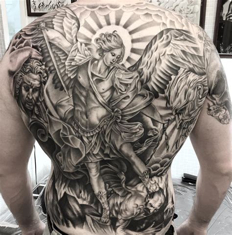 Saint Michael Back Tattoo