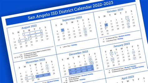 Saisd Calendar San Angelo