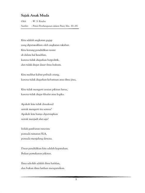 Sajak Anak Muda