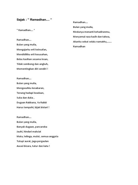 Sajak Ramadhan