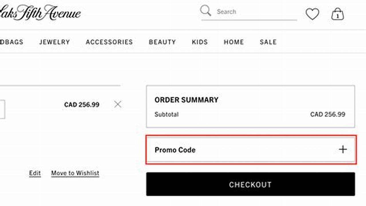 Saks Promo Code 2025