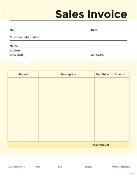 Sales Invoice Template Sales Invoices nuTemplates