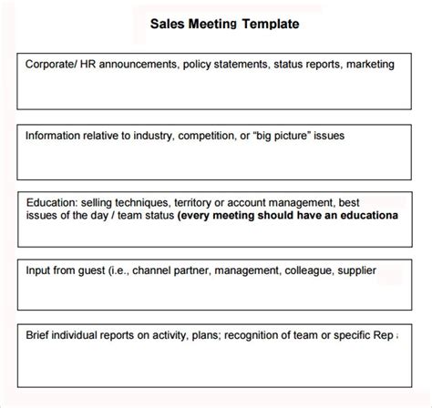 Sales Meeting Report Template