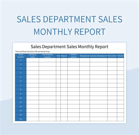 Sales Manager Monthly Report Templates