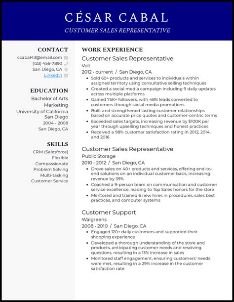 Sales Rep Resume Template