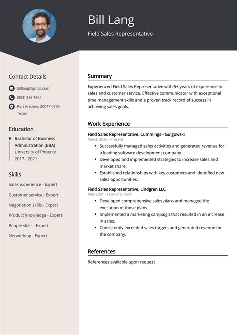 Sales Representative Resume Templates Free