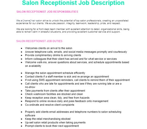Salon Receptionist Job Alert System Be the First to Know