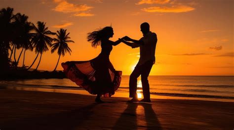Salsa dancing on beach