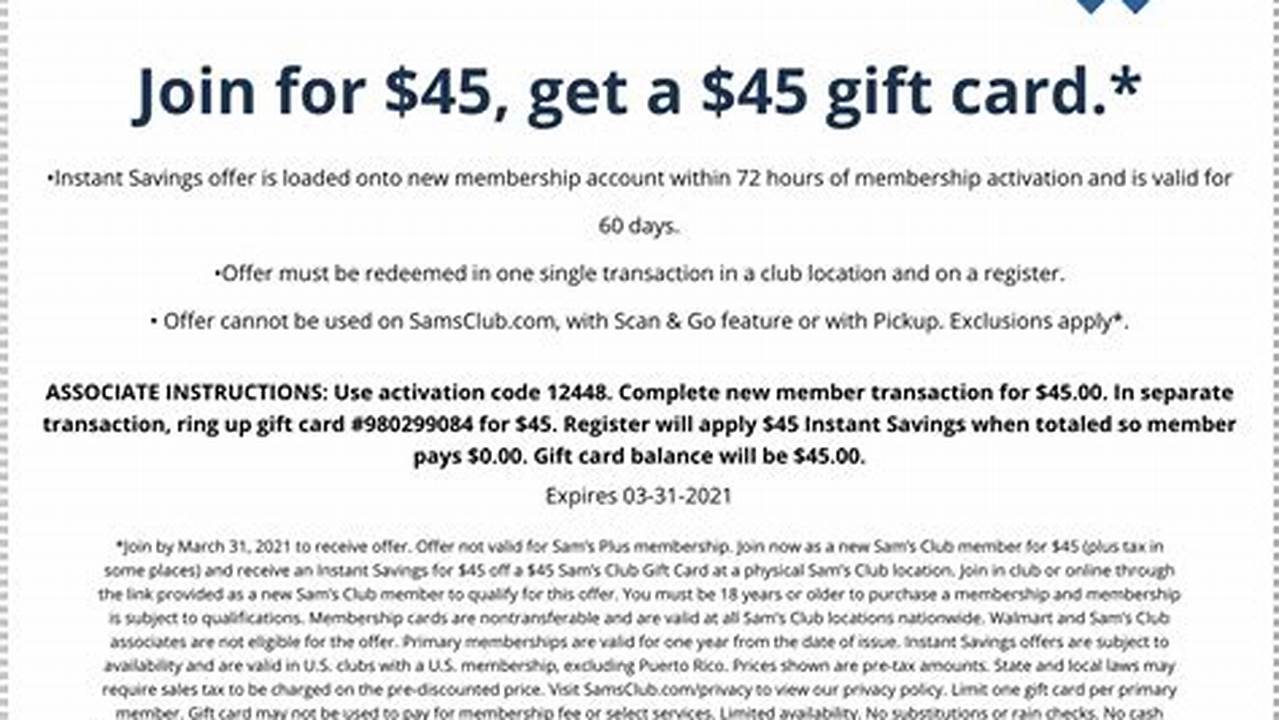 Sam's Club Offer Code 2024
