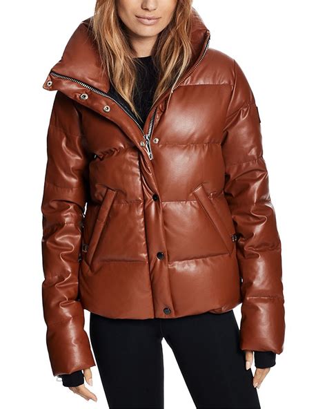 Sam. Isabel Faux Leather Puffer Coat