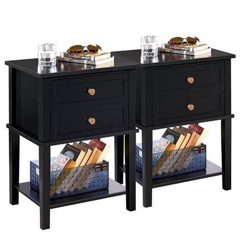 Same Day Delivery Black End Table With Doors
