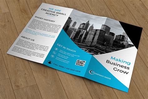 Modern Corporate Bi Fold Brochure Design Template PSD GraphicsFamily