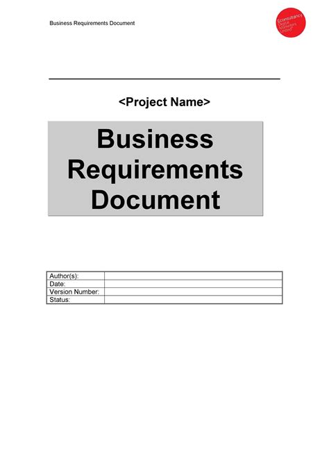 Sample Business Requirement Document Template