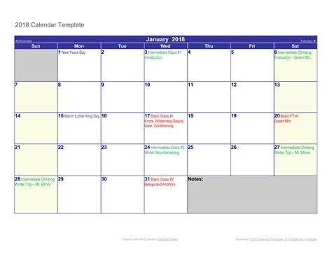 Sample Calendar Templates