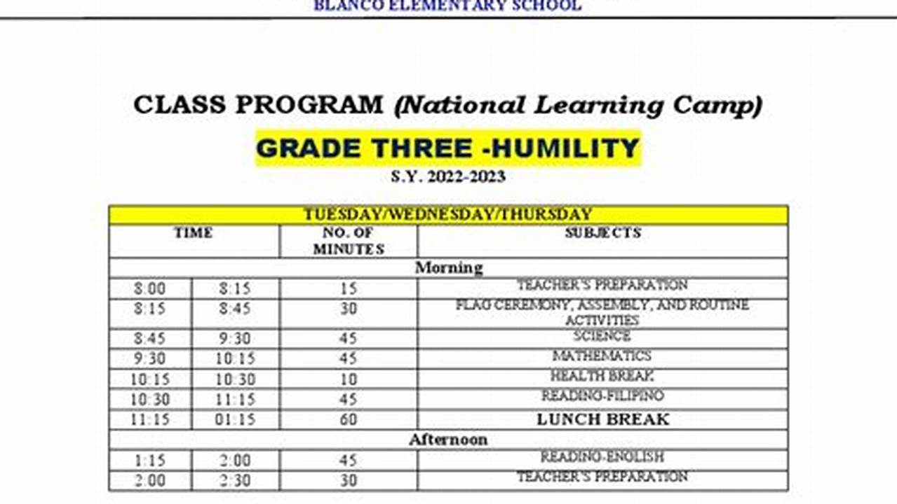 Sample Class Program For Nlc 2024