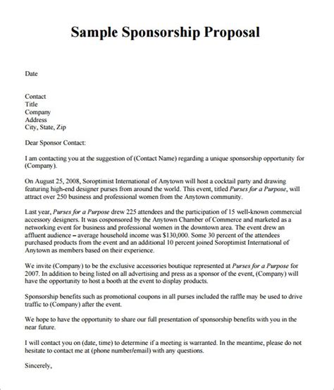 Sponsorship Proposal Template 9+ Download Free Documents in PDF, Word