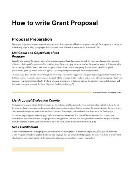 Sample Grant Proposal Template
