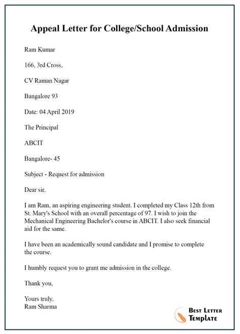 FREE 12+ Appeal Letter Templates in MS Word Apple Pages Google Docs