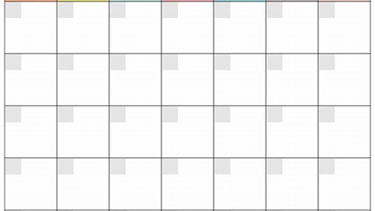 Sample Monthly Calendar Template