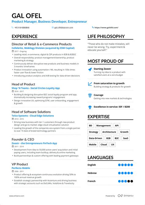 Sample One Page Resume Format