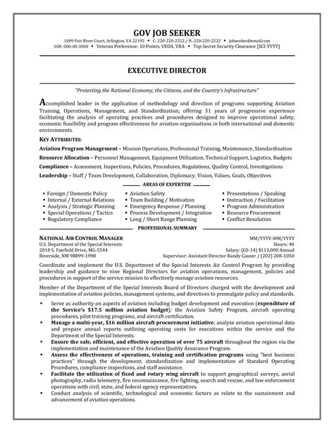 Sample Resume For Government Employment