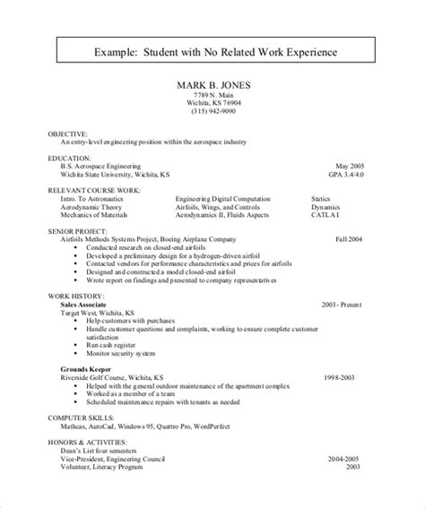 Sample Resume For Students With No Experience