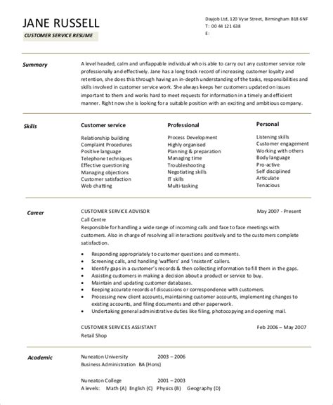 Sample Resume With Summary Statement