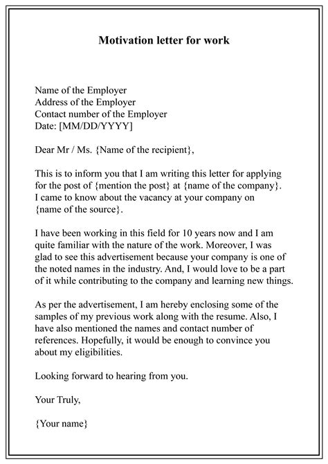 Motivation Letter Sample For Job You Will Never Believe These Bizarre