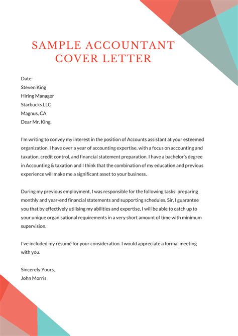 Sample Accountant Cover Letter