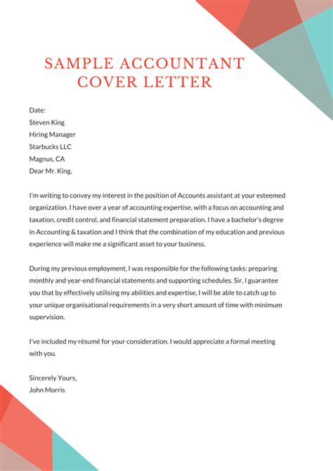 Sample Accountant Cover Letters