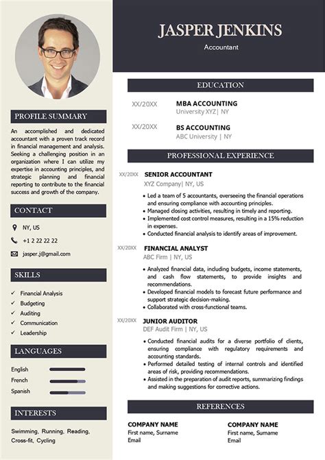 Sample Accountant Resume Format In Word