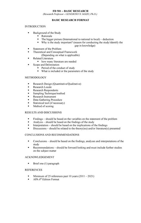 Sample Basic Research