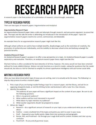 Sample Basic Research Paper