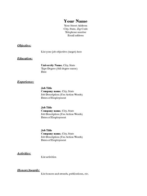 Sample Basic Resume