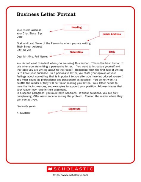Personal Business Letter Format Sample business letter, modified