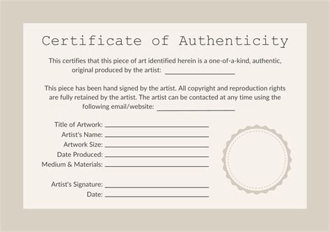 Sample Certificate of Authenticity Template - 9+ Free Documents in PDF