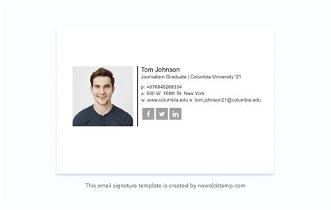 Sample College Student Email Signature