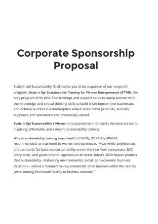 Sponsorship Proposal Template 9+ Download Free Documents in PDF, Word