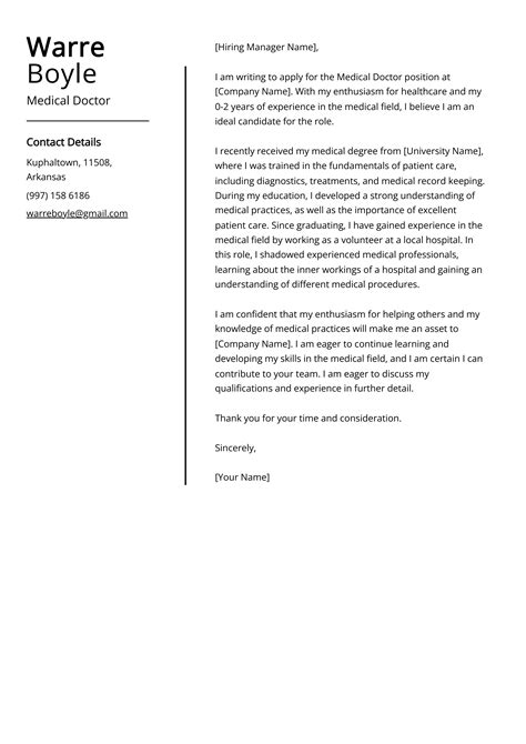 Sample Cover Letter For Job Application Doctor