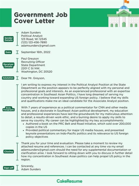 Sample Cover Letter Government Job