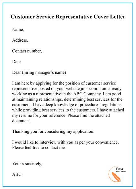 Sample Covering Letter For Customer Service