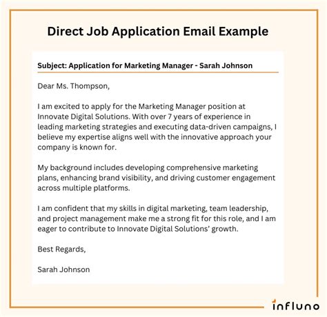 Sample Email To Apply For A Job