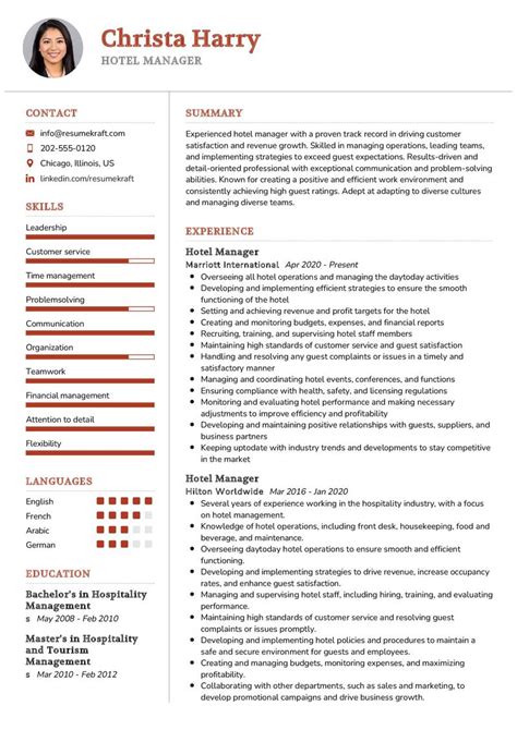 Hotel Manager Resume Samples QwikResume