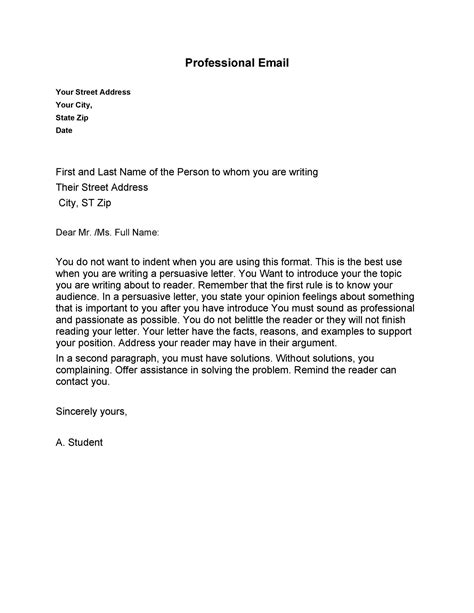 Sample    How To Write A Formal Email