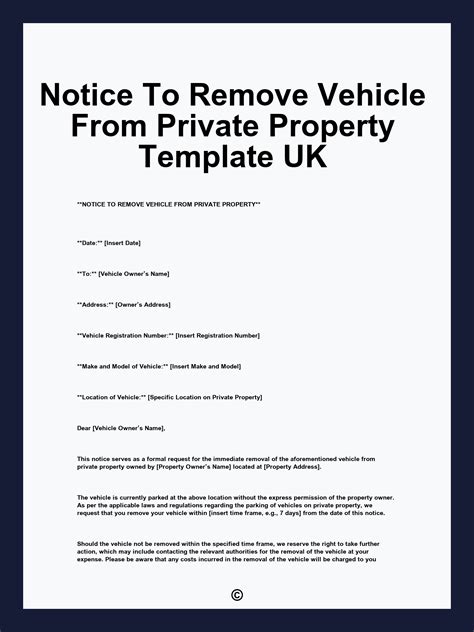 Disengage Your Drive: A Formidable Sample Letter to Remove Your Vehicle from Private Property