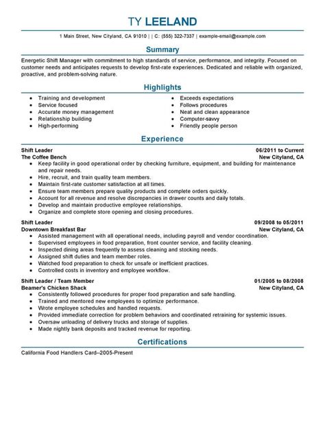 Sample Managerial Resume