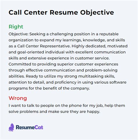 Sample Objective For Resume For Call Center Agent