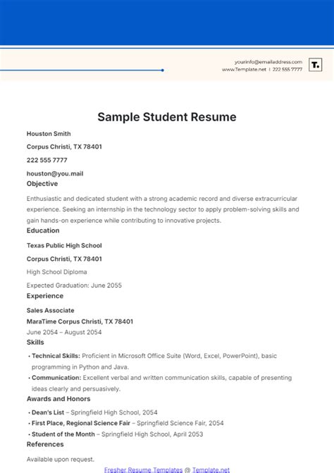 Example Of A Cv For A Student In University Pdf / Curriculum Vitae