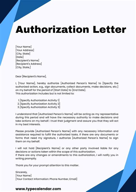 Sample Of Authorization Letter